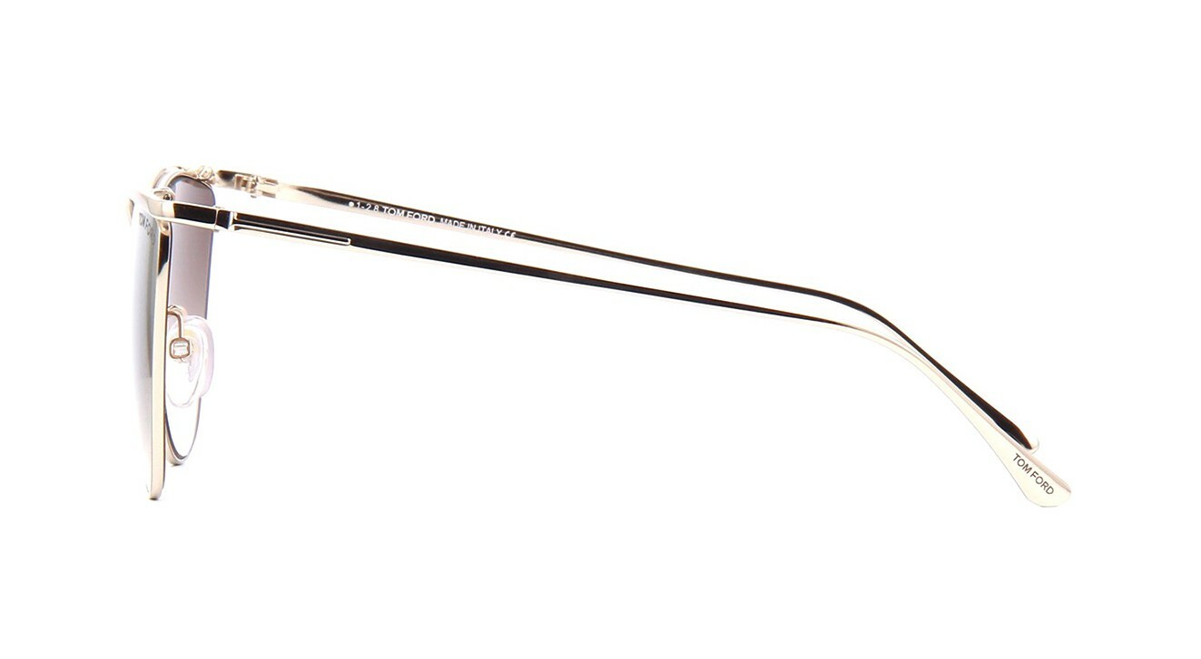 Pre-owned Tom Ford Veronica Ft 0684 Rose Gold/brown Shaded Silver Mirror (28g) Sunglasses
