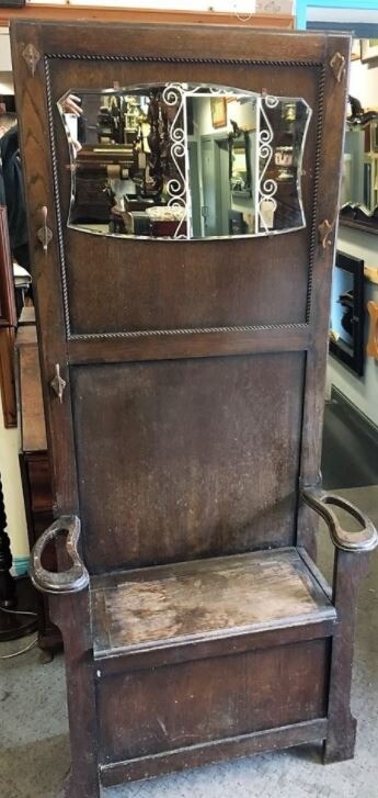 Gorgeous Vintage Hall Stand Bench Coat Rack With Mirror Coat