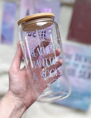   New! Eternal Ember s Bookshop Book Box  Beaches, Banter & Books  Glass Cup  