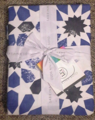 Sabrina Soto Havana Blue Geo One Window Curtain Panel ~ 54x84 ~ Lined