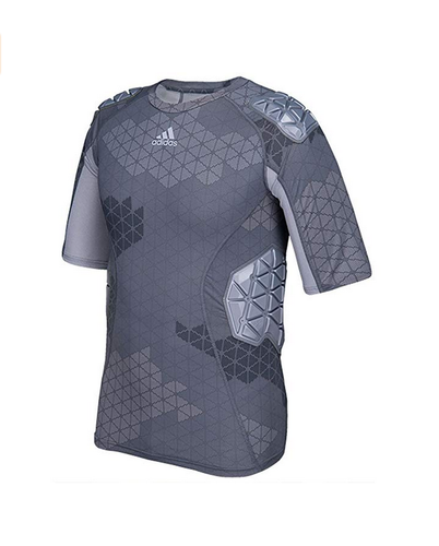 

Мужская футбольная рубашка с коротким рукавом Adidas Techfit Ironskin 5 Pad, Onix, Серый