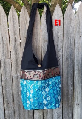 Elephant Silk Sequin Crossbody Bag Shoulder Hippie Sling Thai Boho Yoga Handmade