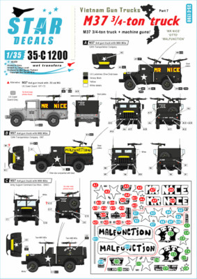 Star Decals 1/35 M37 3/4-TON TRUCK with MACHINE GUNS VIETNAM GUN TRUCKS Part 7