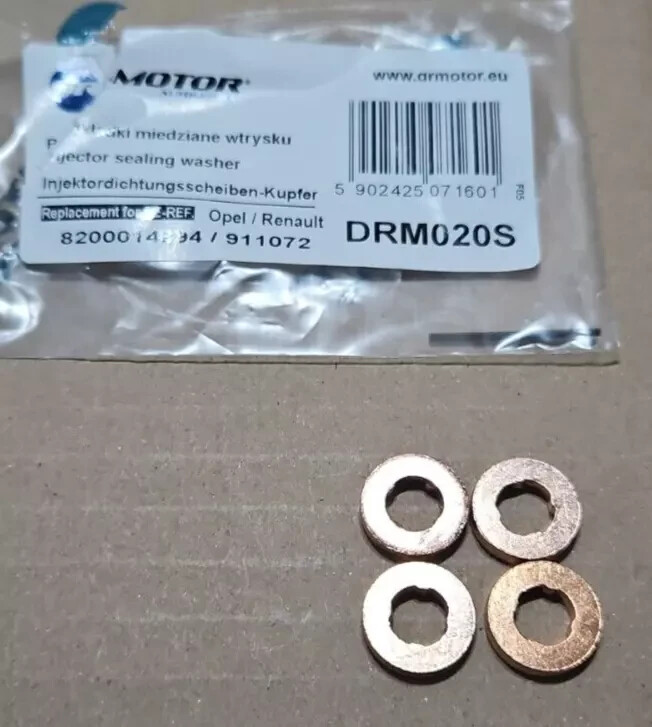 4x Dichtringe Injektor EinspritzdÃ¼Se Kupferscheibe 3mm Innen 7mm AuÃEn 15mm