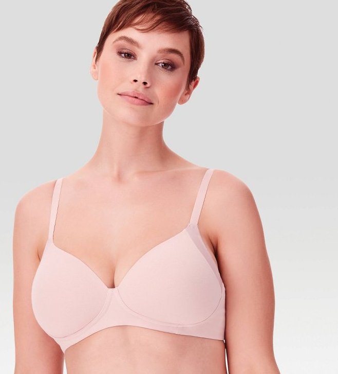 

BALI Beauty Телесный бюстгальтер из смеси хлопка без косточек с полным покрытием, Розовый