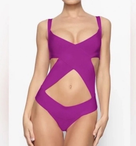 NWT Skims Knit Bandage Swim Monokini in Lollipop SZ | eBay