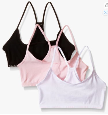 NEW Calvin Klein Big Girls' Racerback Crop Training Bra Bralettes