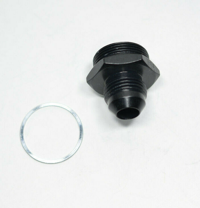 491965-BL Fragola -8 AN Male To 1" -20 Thread Quadrajet Fuel Inlet Fitting Black