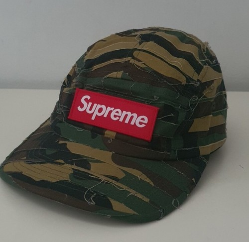 SS23 Supreme Layered Camo camp cap Green camo Hat Red box