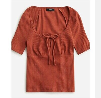 Jcrew Rust Brown Orange Shirt With Tie XS NWT