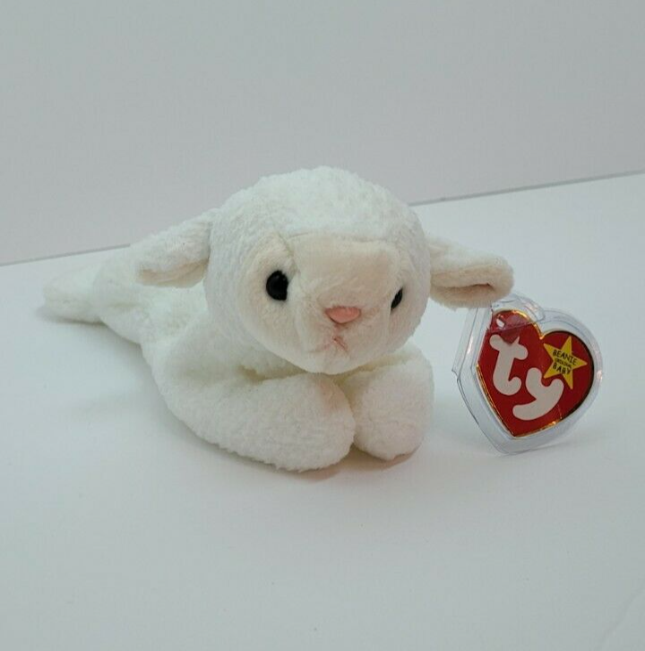 NWT FLEECE THE LAMB BEANIE BABY 1996 RETIRED RARE EBG