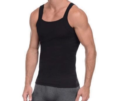 Men's Summer Designer Cut Organic 100% Cotton Ribbed Vests Tank T Top  S - 2XL