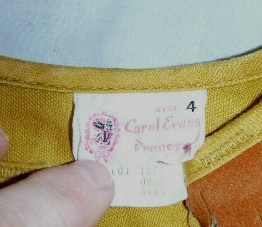 Vtg 60's Carol Evans Toddler Childs Native American Indian Costume Top  Sz 4