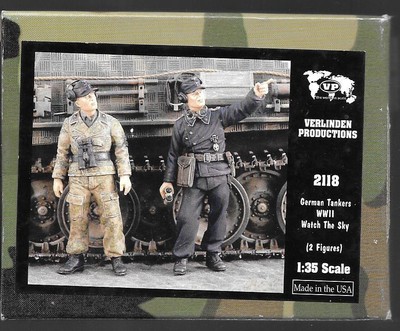 Verlinden WWII German Tankers Watching the Sky 2 Resin Figures 1/35 2118 ST