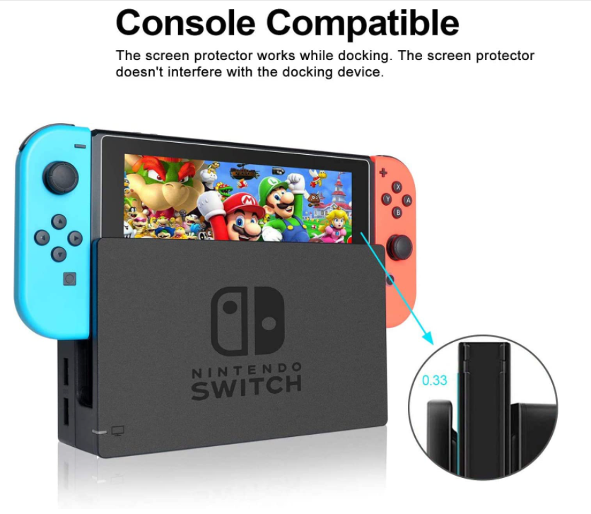  (3 Pack) Nintendo Switch Premium Tempered Ultra Clear Glass Screen Protector