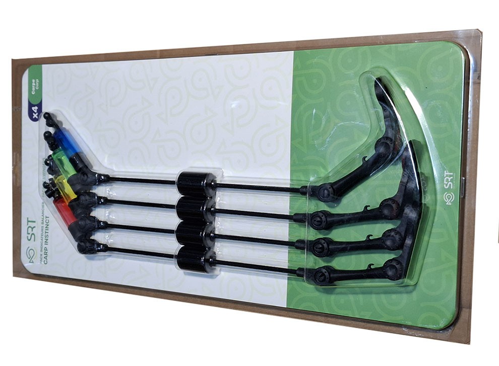 SET 4 AVVISATORI  SEGNALATORI VISIVI A BILANCIERE CARPFISHING SRT