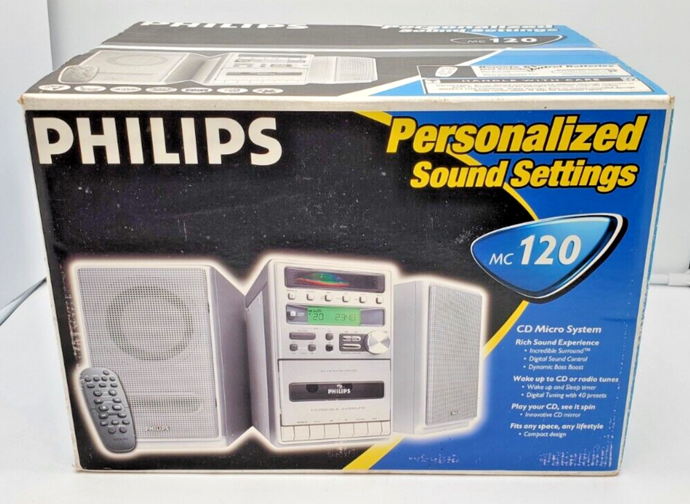 Vintage Philips MC-120 CD Micro Systems Stereo Player NEW IN
