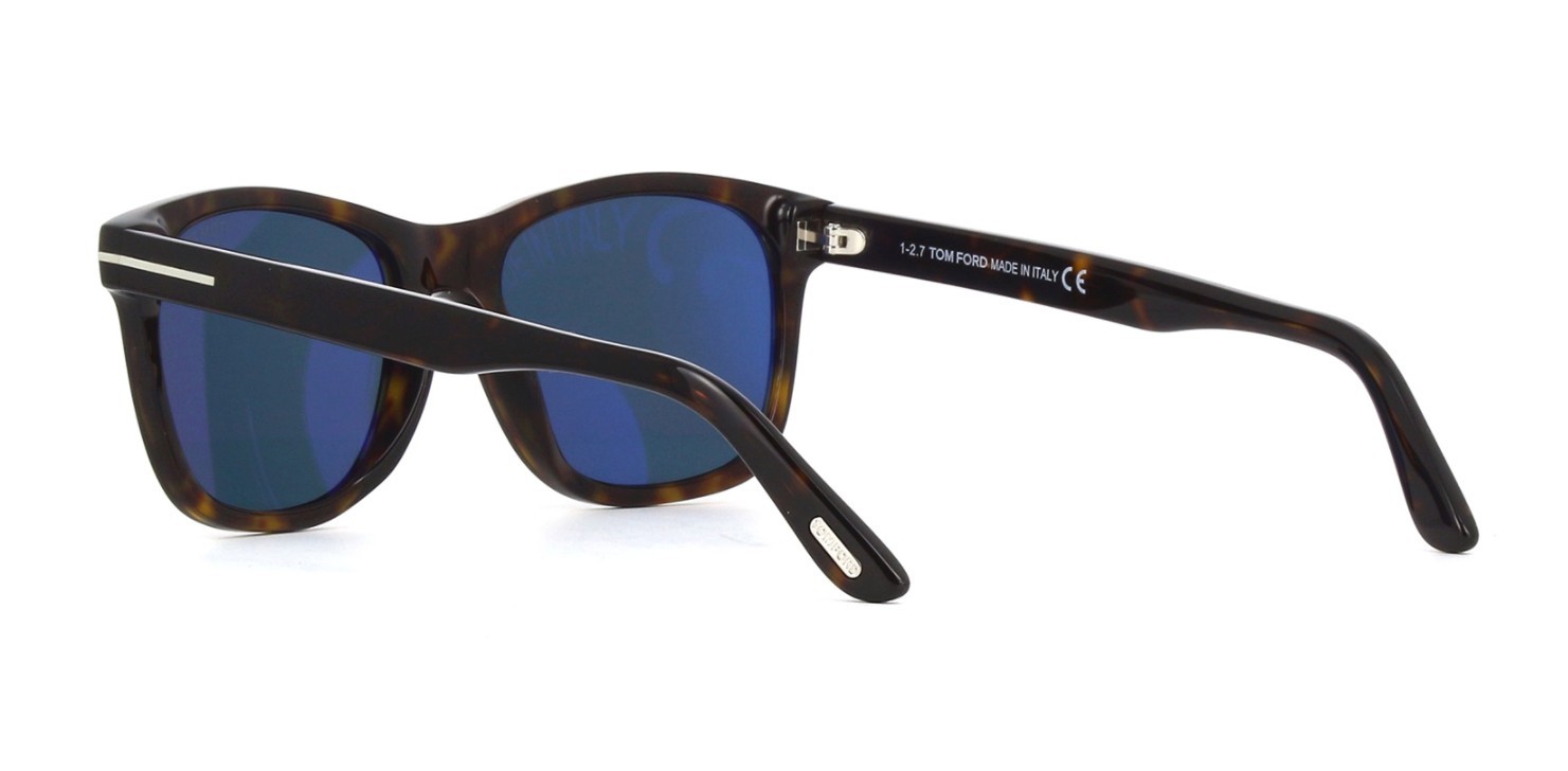 Pre-owned Tom Ford Eric-02 Ft 0595 Dark Havana/blue Polarized (52d) Sunglasses