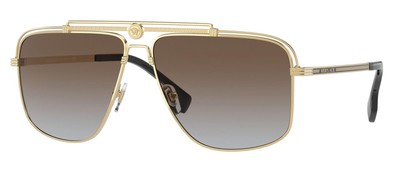 Pre-owned Versace Ve 2242 Gold/brown Shaded 61/13/145 Men Sunglasses