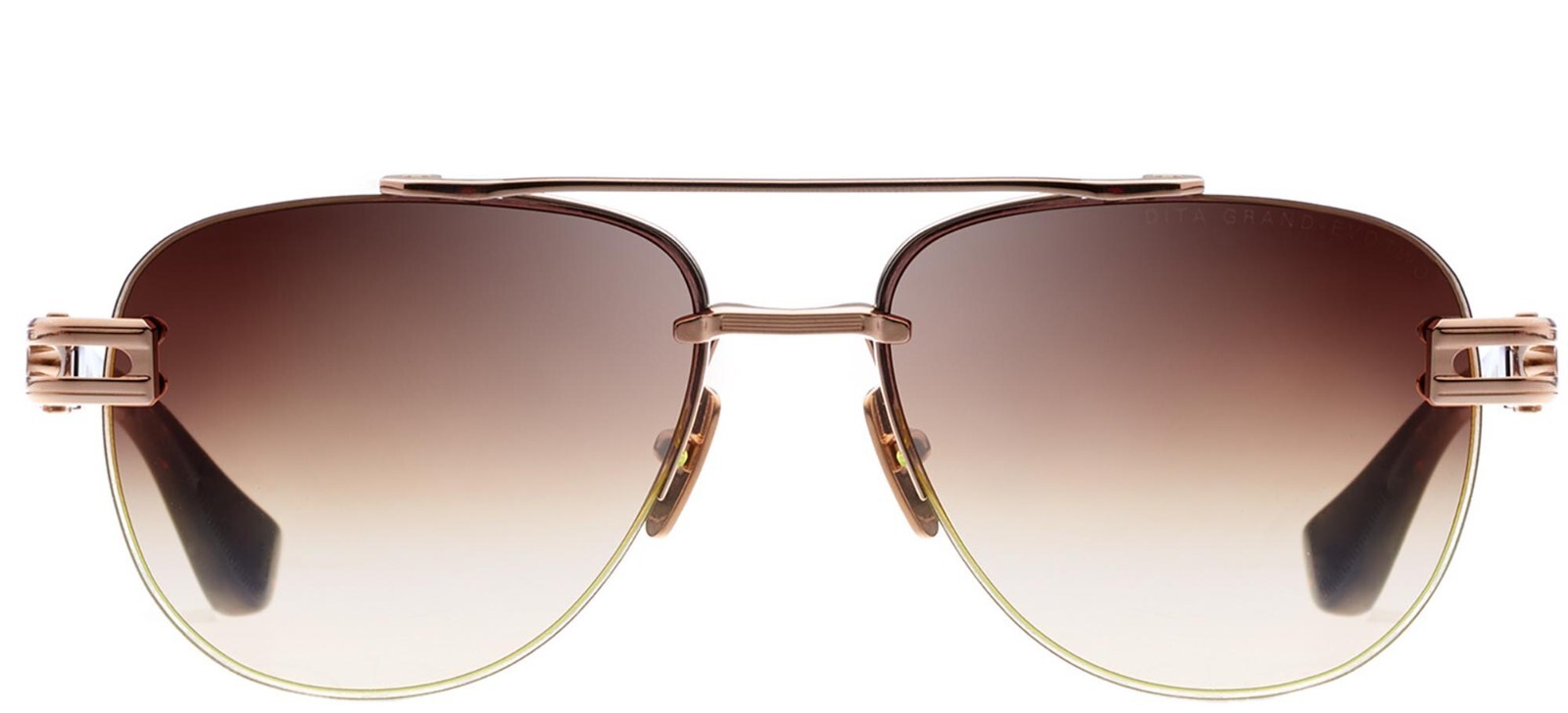 Pre-owned Dita Grand-evo Two White Gold Brown/dark Brown To Clear Gradient (02) Sunglasses