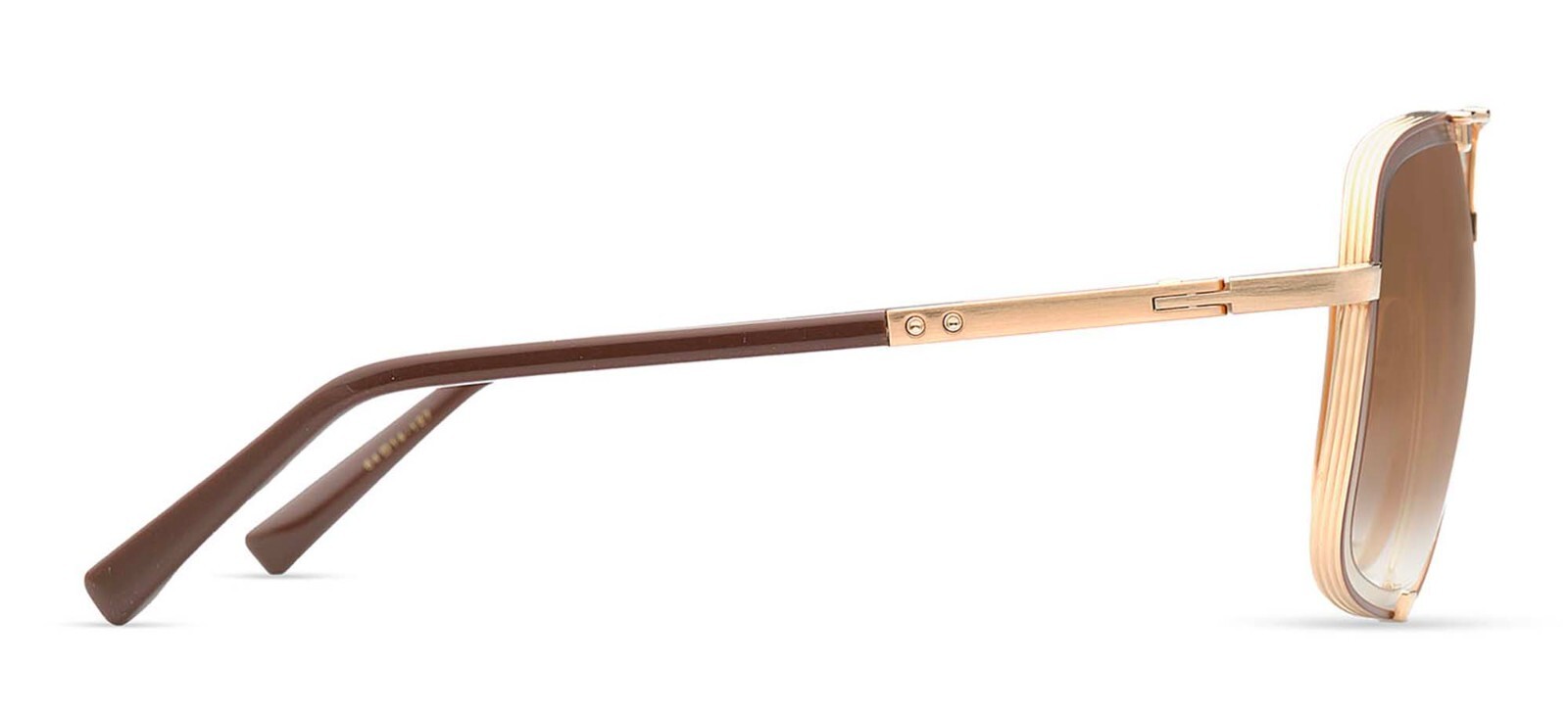 Pre-owned Dita Mach-five Brushed White Gold And Brown/brown Shaded (i-gld-brn) Sunglasses