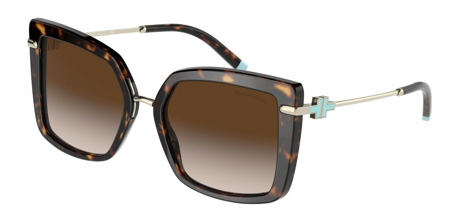 Pre-owned Tiffany & Co Tiffany Tf 4185 Havana/brown Shaded (8015/3b) Sunglasses