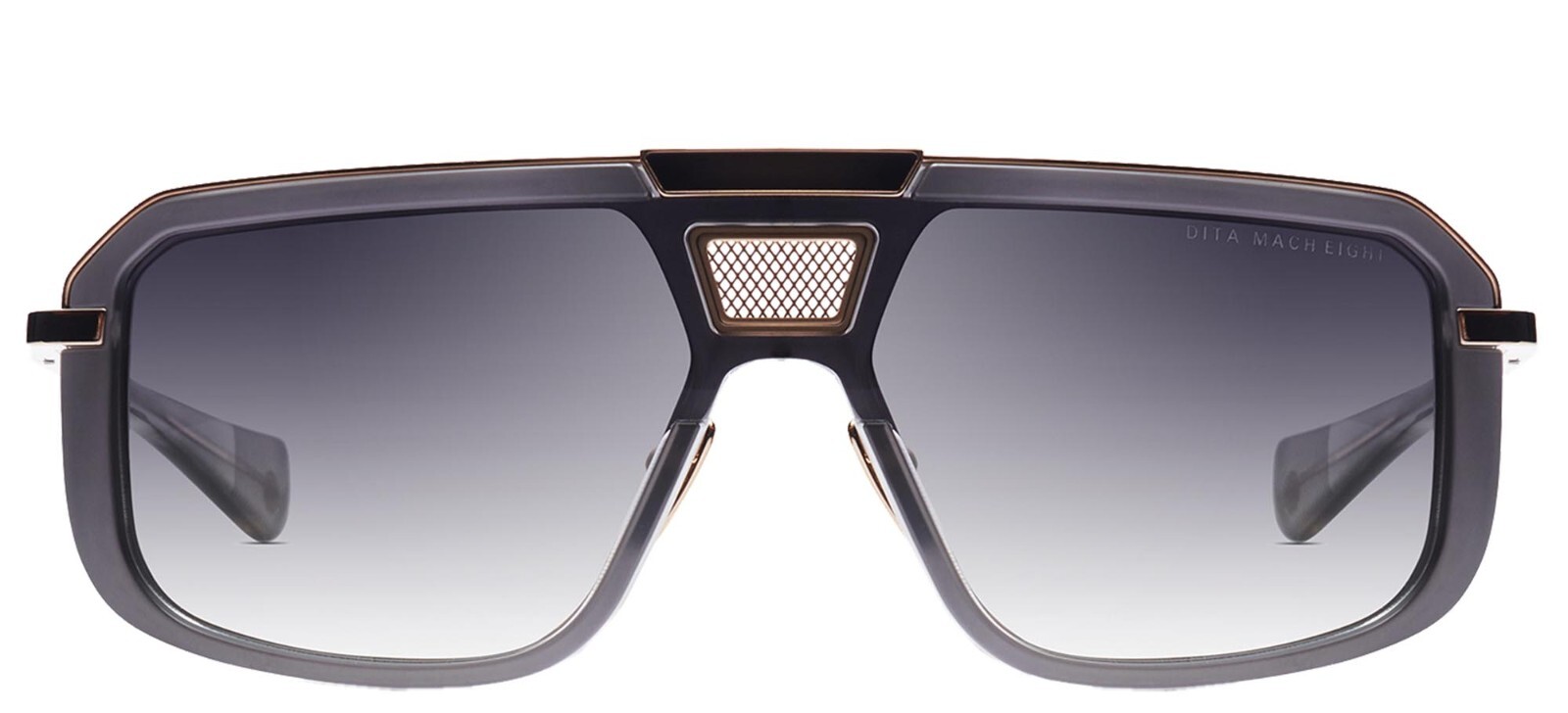 Pre-owned Dita Mach-eight Satin Crystal Grey And White Gold/grey To Clear (02)sunglasses
