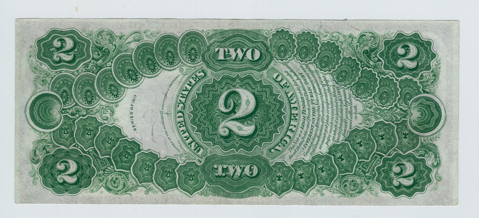 perfect beautiful note 1917 $ 2 Dollar. serial E 23744070 A usa bid only thanks