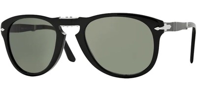Pre-owned Persol Folding Po 0714 Black/crystal Grey Green 54/21/140 Unisex Sunglasses In Gray
