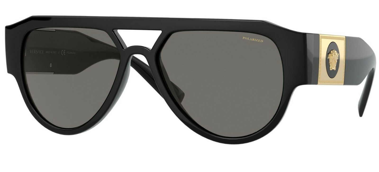 Pre-owned Versace Ve 4464 Black/grey (gb1/87) Sunglasses In Grey Polarized