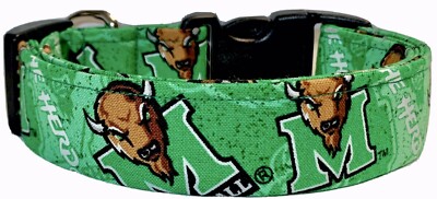 Marshall University Green Handmade Dog Collar