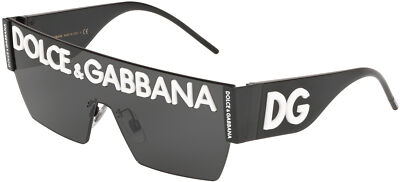 Pre-owned Dolce & Gabbana Logo Dg 2233 Black/grey 43/14/145 Men Sunglasses In Gray
