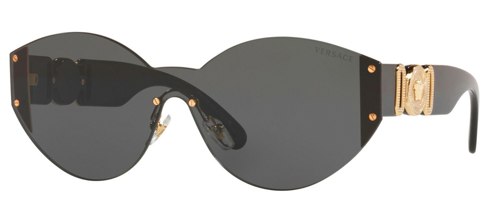 Pre-owned Versace Medusa Biggie Ve 2224 Black/grey (gb1/87) Sunglasses In Gray