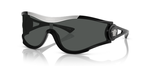 Pre-owned Versace Ve 4475 Black/grey 42/14/110 Unisex Sunglasses In Gray