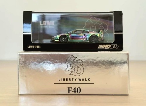 限定サイン入り INNO 1/64 LBWK F40 クロームシルバ チェイス 限定サイン入り INNO 1/64 LBWK F40 クロームシルバ チェイス
