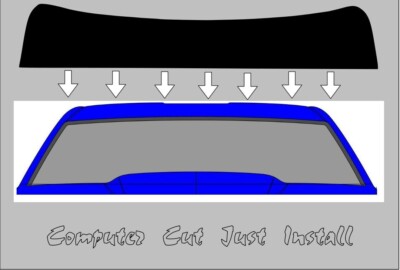 Fits 06-18 Jeep Wrangler Precut Windshield Window Tint Brow Visor - 5%