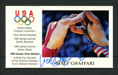 Matt Ghaffari signed autograph U.S.A. Olympic Committee Business Card BC374
