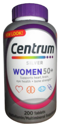 Centrum Silver Womens 50 Plus Vitamins Multivitamin Supplement 200 Ct brain bone