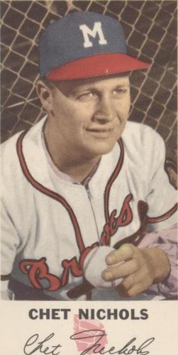 1954 Johnston Cookies Milwaukee Braves - Chet Nichols #16