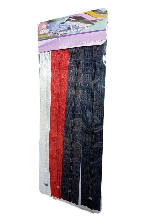 Set 4 Pezzi Chiusure Lampo Cerniere Zip Finette Fisse 18cm Vari Colori dfh