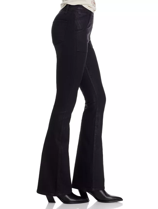 FRAME Le Flare De Françoise High Rise Stretch Flare Jeans Women's 24 Black - Picture 1 of 15