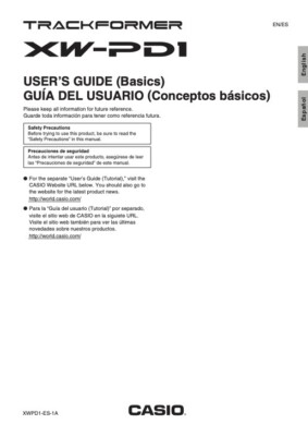 Users Guide & Intruction Manual for Casio Trackformer Synthesizer XW-PD1