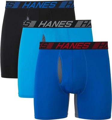 Hanes Men's X-Temp Boxer Briefs Total Support Pouch W/Utility Pocket 3 Pk Small