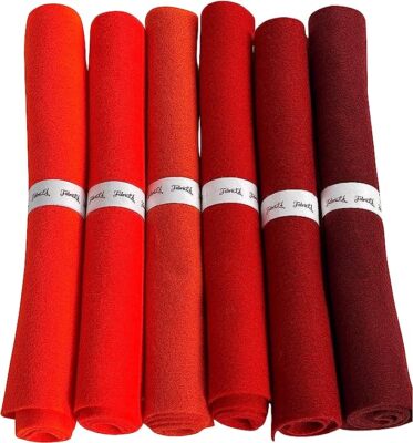 FabricLA Craft Acrylic Felt Rolls 6 Pieces 12'' X 18'' Soft Felt Material Assorted