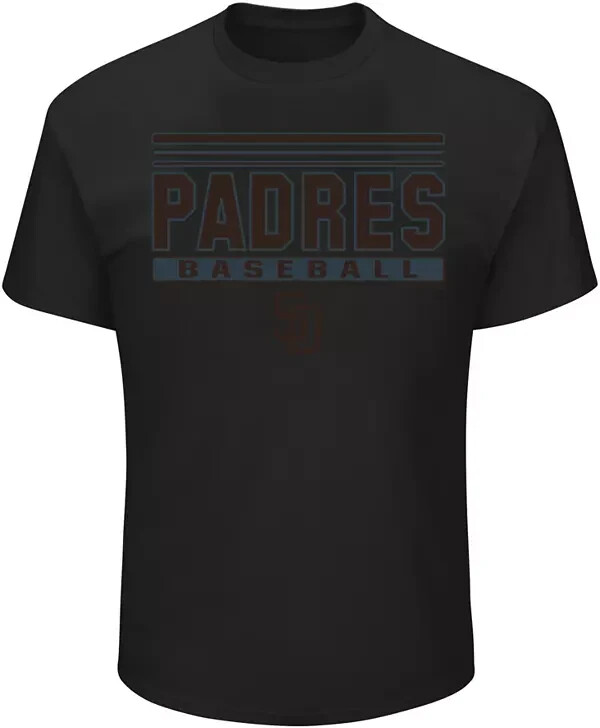 Фанатики Мужские Большие и высокие 4XTL MLB San Diego Padres Stack Pop Футболка черная