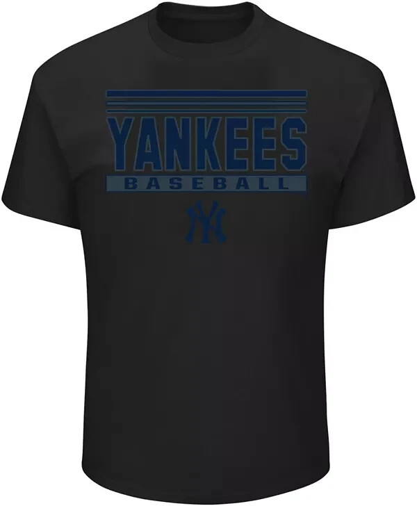 Мужская футболка Fanatics Big and Tall 4XTL MLB New York Yankees Stack Pop черного цвета