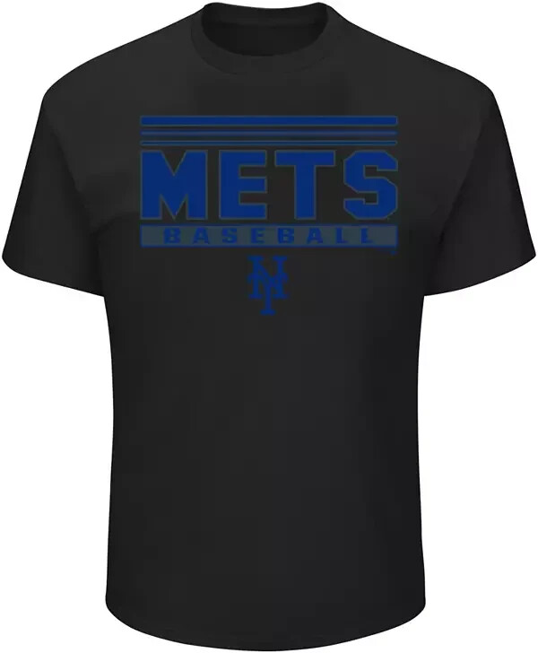 Футболка Fanatics Big Mens 5X MLB New York Mets Stack Pop черного цвета