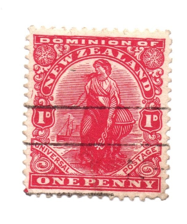 New Zealand 1909 Penny Universal SG: 405 Red 1p Used Stamp