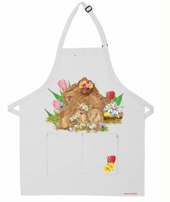 Orpington Hen with Chicks two Pocket Bib Apron