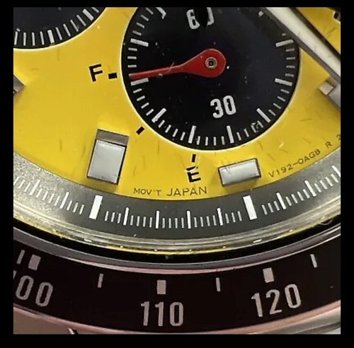 Pre-owned Seiko Prospex Speedtimer Yellow Dial Stainless Bracelet Watch Ssc929 Bns